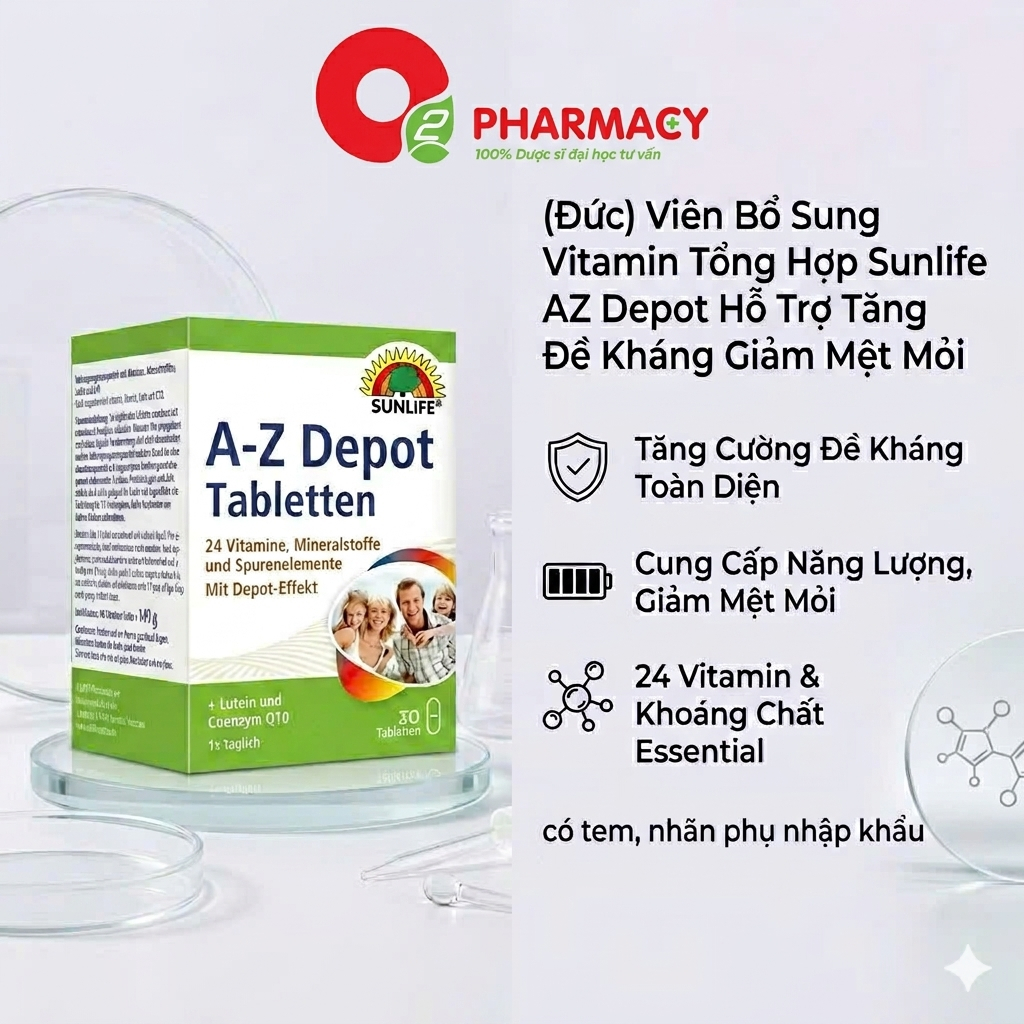 (Đức) Viên Bổ Sung Vitamin Tổng Hợp Sunlife AZ Depot Hỗ Trợ Tăng Đề Kháng Giảm Mệt Mỏi