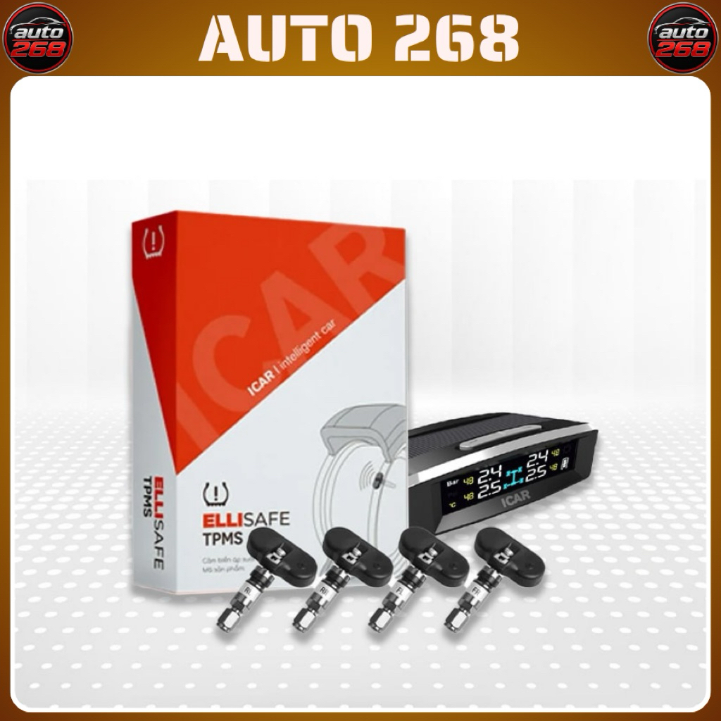 Cảm biến áp suất lốp ICAR TN405 màn hình đặt taplo, pin năng lượng mặt trời, tặng cáp sạc