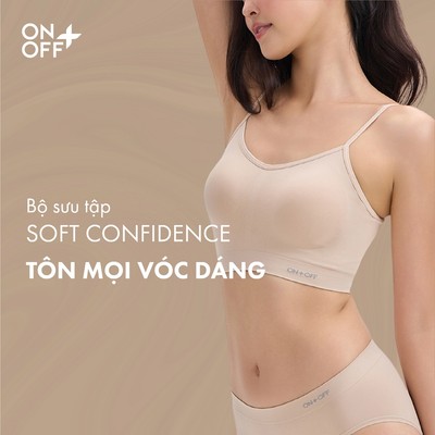 Áo bra seamless phom crop, cấu trúc dệt rib mềm mại, co giãn ONOFF - 16UC25A576