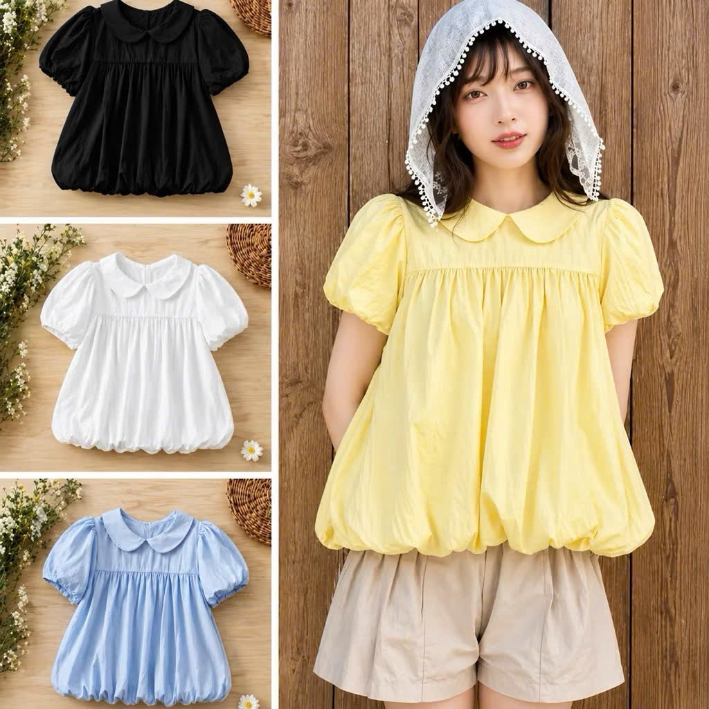 Ao babydoll bí tiêu thư xinh xăn đủ màu