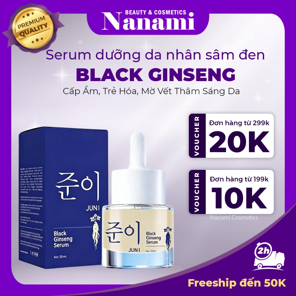 Serum Nhân Sâm Đen JUNI Black Ginseng - Serum Black Ginseng Dưỡng Sáng Da Khử Thâm Nâng Tông Đều Màu