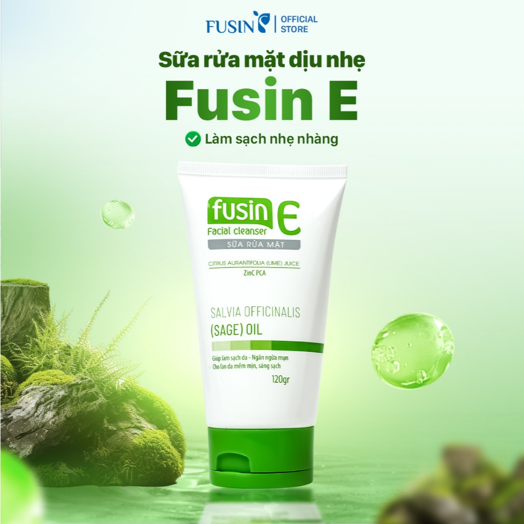 Sữa rửa mặt Fusin E làm sạch sâu, dịu nhẹ cho da dầu, da mụn 120ml