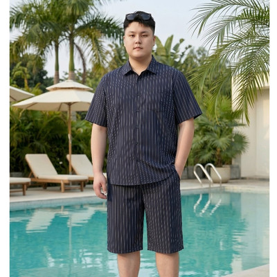 Bộ Sơ Mi Nam Bigsize 80-140kg AKYOO Cao Cấp, Chất Liệu Thoáng Mát- SET PL SET THAN
