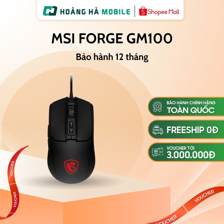 Chuột gaming có dây MSI FORGE GM100 - Chính hãng