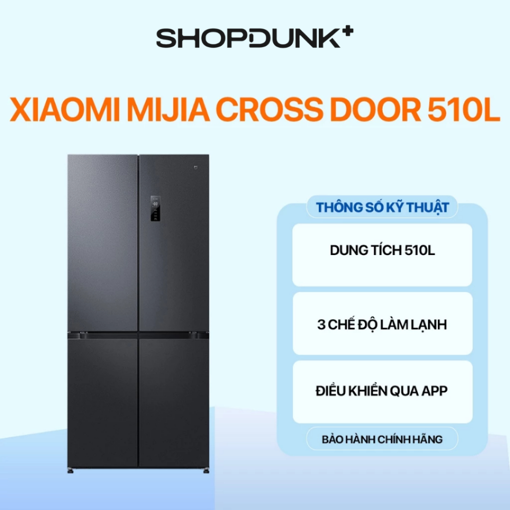 Tủ Lạnh Xiaomi Mijia Cross Door 510L Chính Hãng Bảo Hành 24 Tháng
