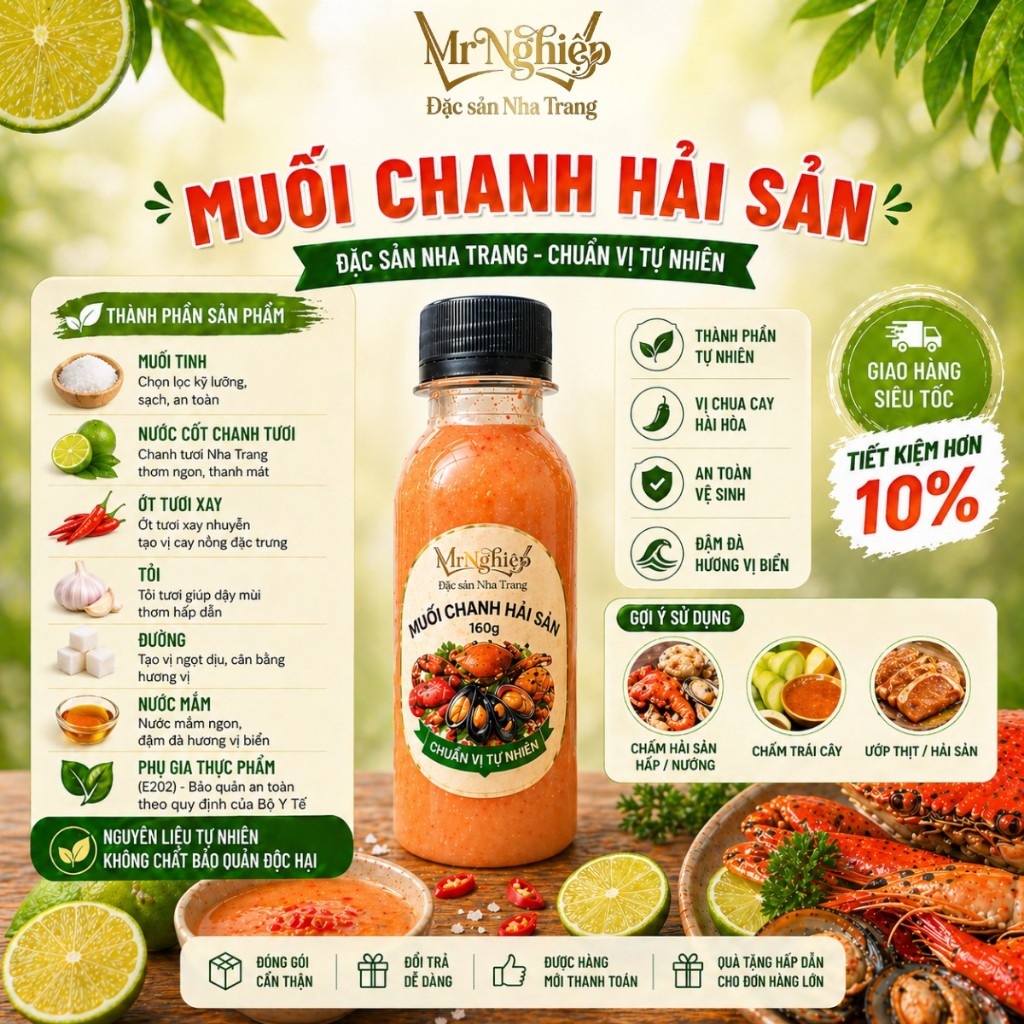 Muối chanh chấm hải sản, thịt luộc đặc sản 79 Food (chai 160g) - nước sốt gia vị ăn gì cũng ngon