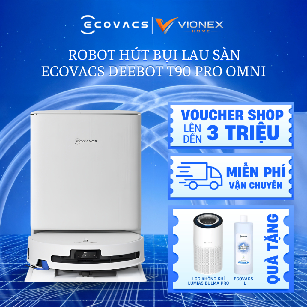 Robot Hút Bụi Lau Sàn Ecovacs Deebot T90 Pro Omni -  Hàng Chính Hãng