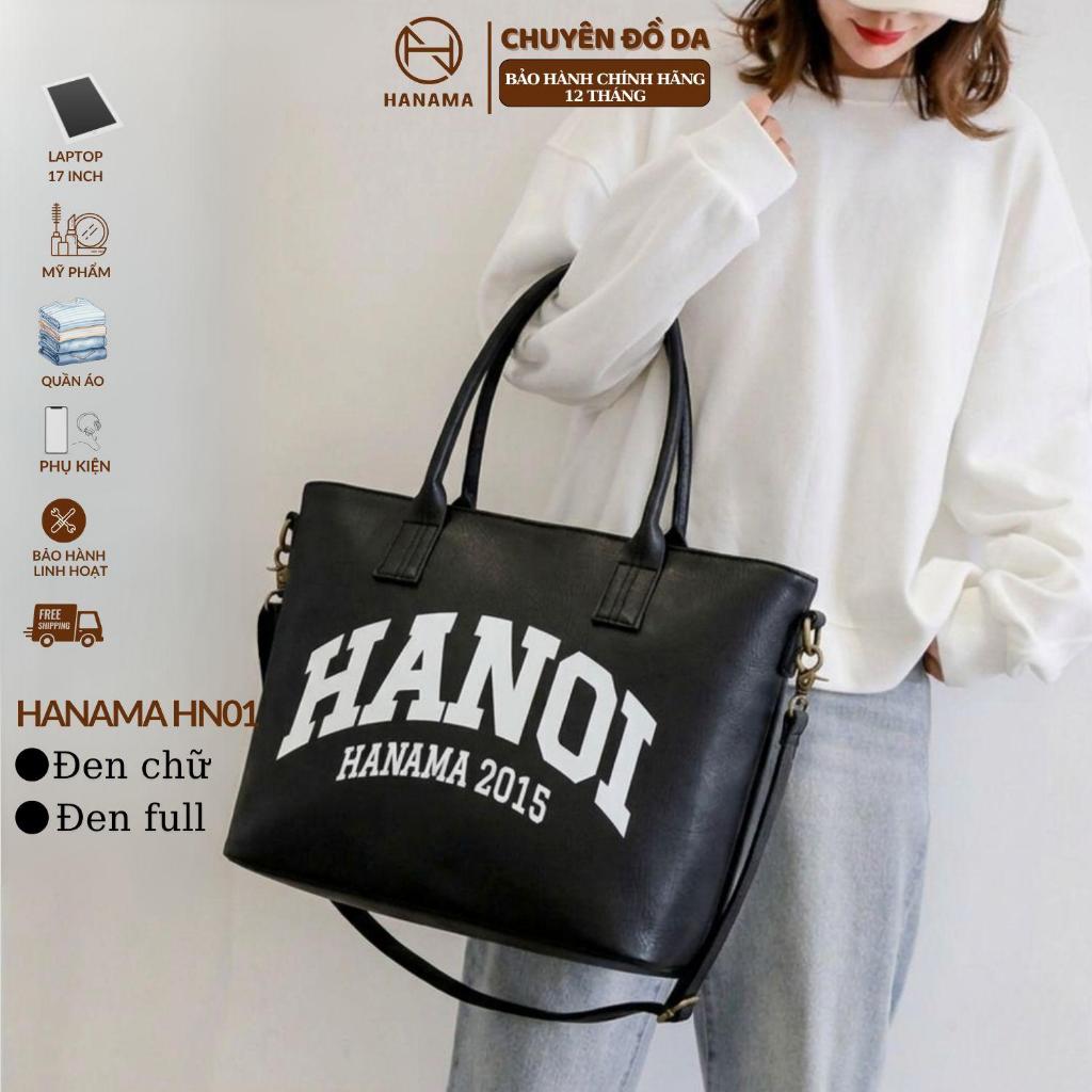 [GIÁ TRI ÂN] _Túi xách Hanama nam nữ thời trang cao cấp HN01 Da Bag Tote Unisex hai màu nâu - đen | BigBuy360 - bigbuy360.vn