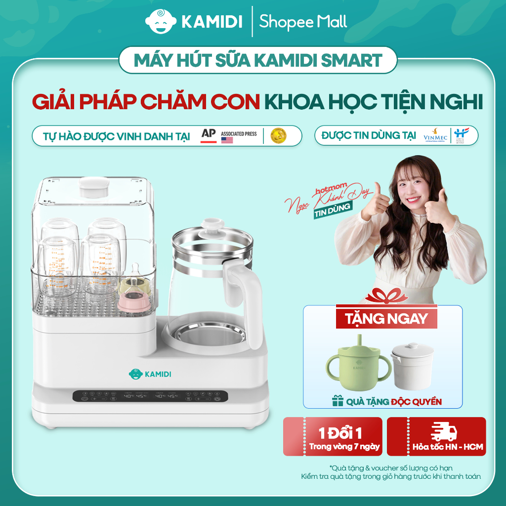 Máy Hâm Sữa Đun Nước Tiệt Trùng Sấy Khô Bình Sữa Đa Năng Kamidi Speed 2