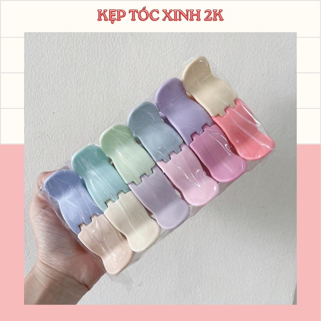 Kẹp tóc càng cua 5 răng màu kẹo trà sữa dễ thương, nhựa cao cấp #TQ03 - Kẹp tóc xinh 2k