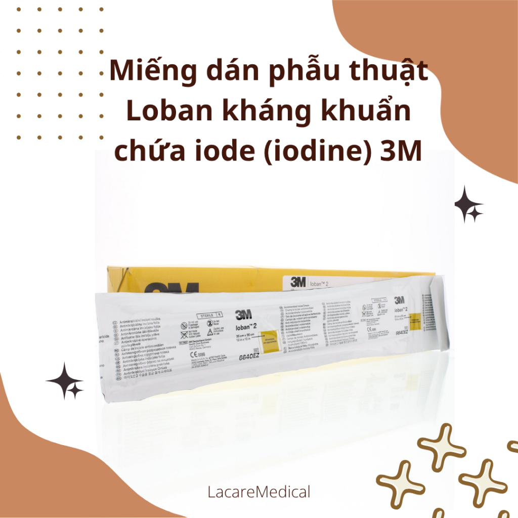 Miếng dán phẫu thuật Loban kháng khuẩn chứa iode (iodine) 3M