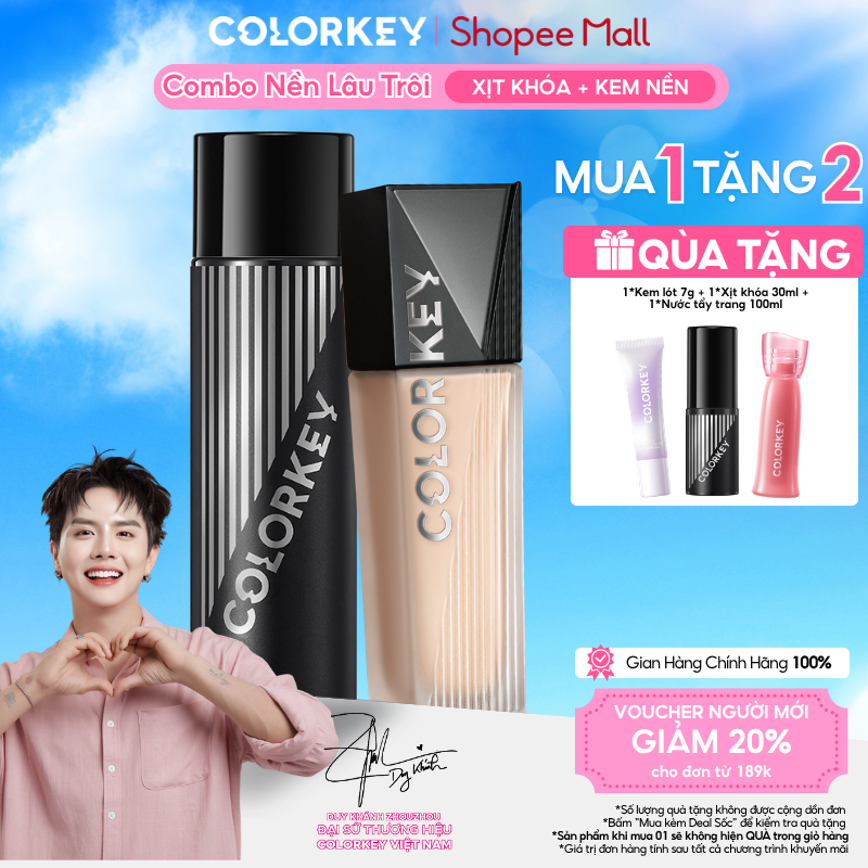 Combo 1 Chai Kem Nền Kiềm Dầu & 1 Xịt Khóa Nền Ổn Định Lớp Makeup - Combo Makeup Bền Lâu Trôi