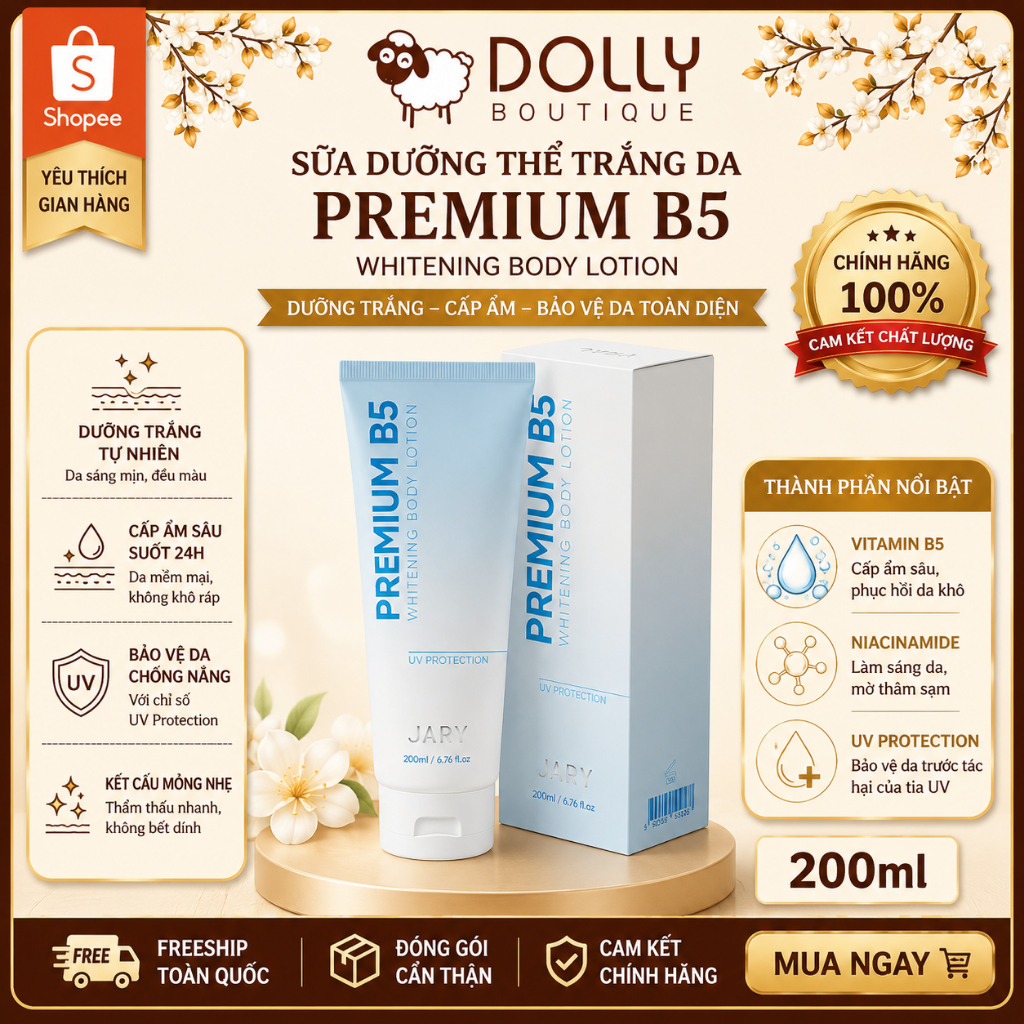 Kem Dưỡng Trắng Da Body B5 Jary Premium Whitening Body Lotion 200ml - Sữa Dưỡng Thể Phục Hồi, Mờ Thâm Nám Hàn Quốc | BigBuy360 - bigbuy360.vn