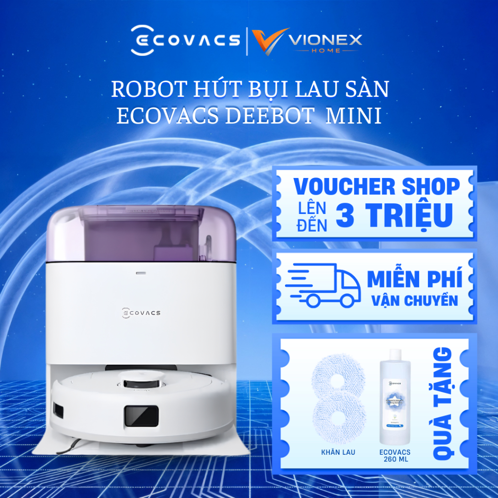 Robot Hút Bụi Lau Sàn Ecovacs Deebot Mini - Hàng Chính Hãng