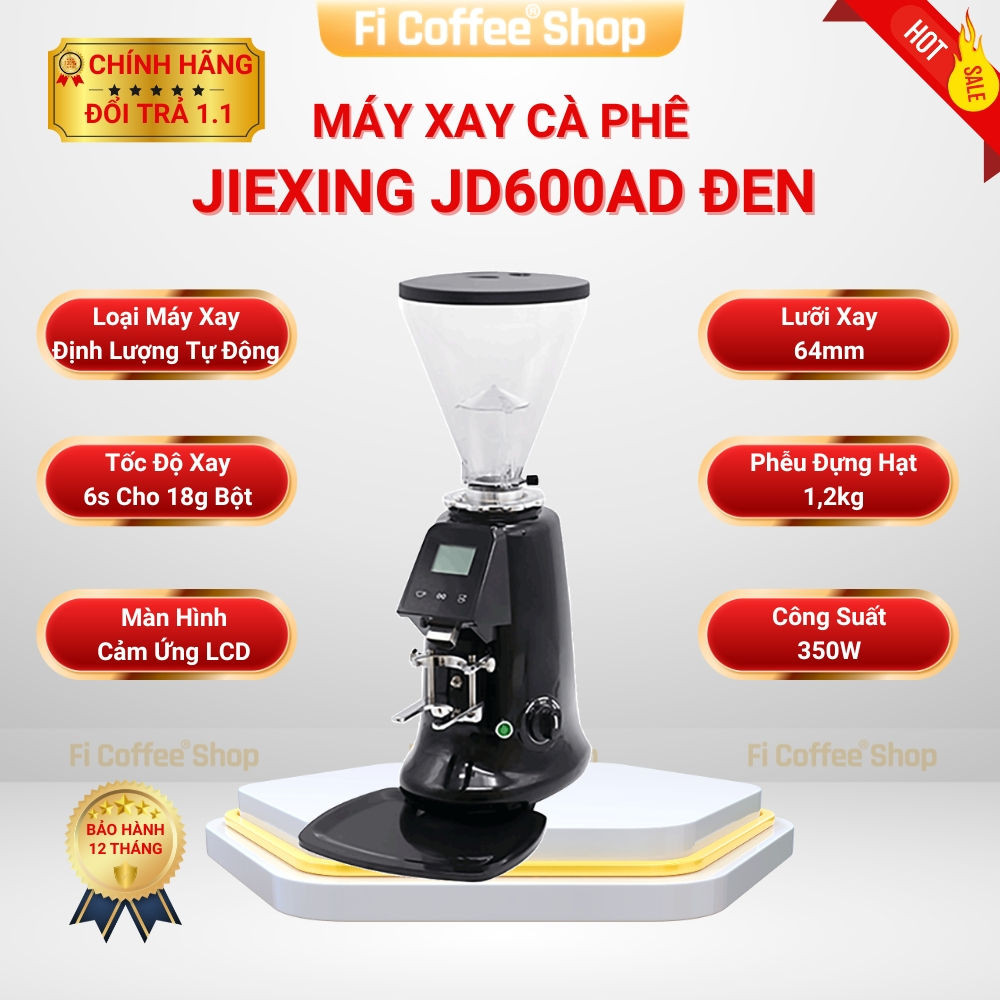 Máy Xay Cà Phê Tự Động Jiexing JX600AD - Lưỡi Xay 64mm, Tốc Độ Xay 6s/18g Bột, Phễu Đựng Hạt 1,2kg