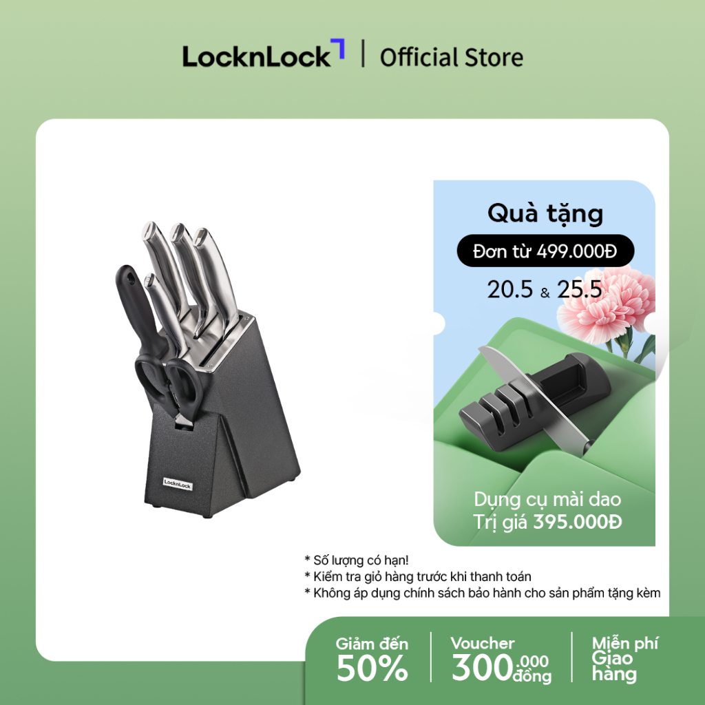 Bộ Dao 7 Món Lock&Lock - Đen CKK301