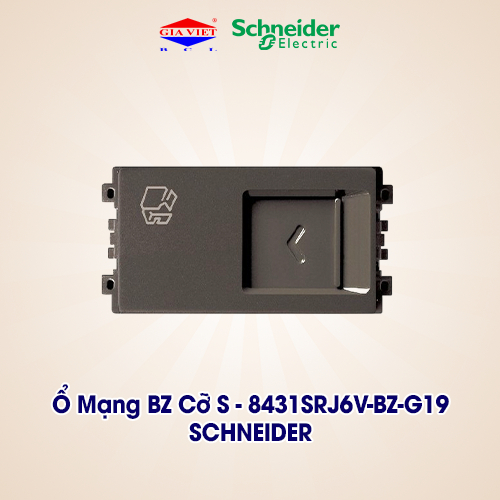 Hạt Ổ Cắm Mạng Cat 6 Schneider Zencelo A 8431SRJ6V-BZ-G19 - Màu Đồng Cỡ S Chính Hãng