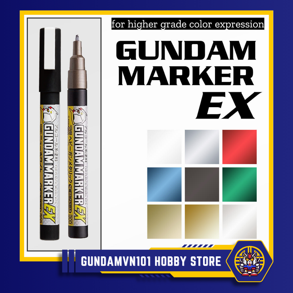 BÚT SƠN MR.HOBBY GUNDAM MARKER EX - mr hobby tô màu thường metallic mô hình figure doll bjd