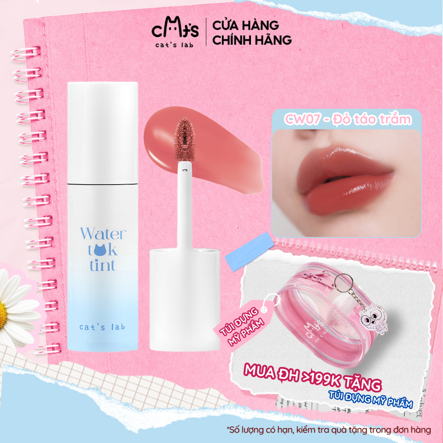 Son tint Cat's Lab Water Tok Tint căng bóng, mọng môi và lâu trôi 2.5g