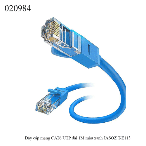 Dây mạng CAT6 UTP dài 1M màu xanh JASOZ T-E113 - Dây cáp mạng Cat6 UTP dài 1M màu xanh JASOZ T-E113