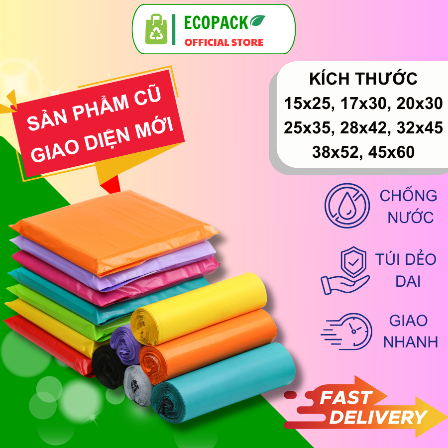 ECOPACK - [1Kg] Túi Gói Hàng, Túi Niêm Phong, Màng PE Siêu Dày Siêu Dai