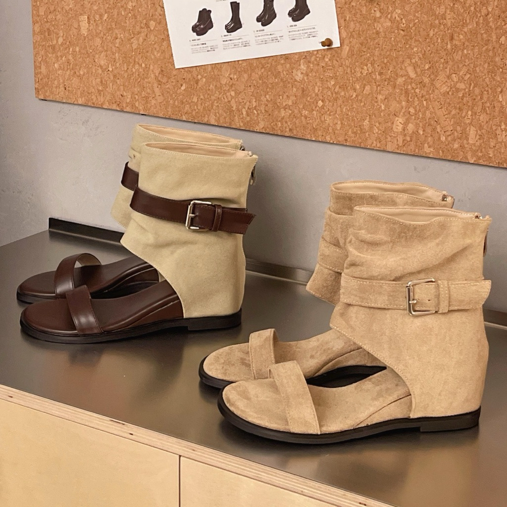 (Hàng FullBox) BOOT độn đế 6CM Giày Sandal La Mã Cao Cấp Phong cách thời trang Cá Tính Mã V3500