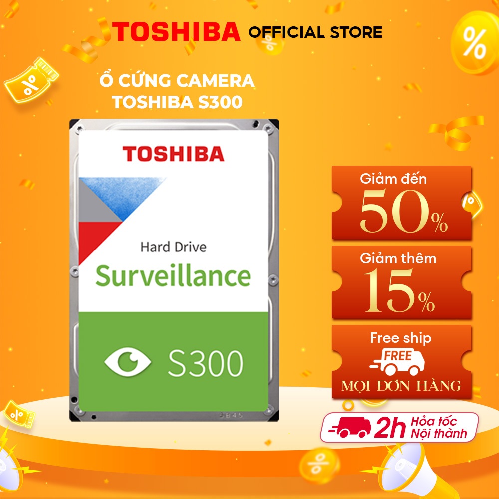 (HÀNG CHÍNH HÃNG) Ổ cứng gắn đầu ghi camera HDD Toshiba S300 PRO Surveillance 3.5inch 2TB| 4TB | 6TB
