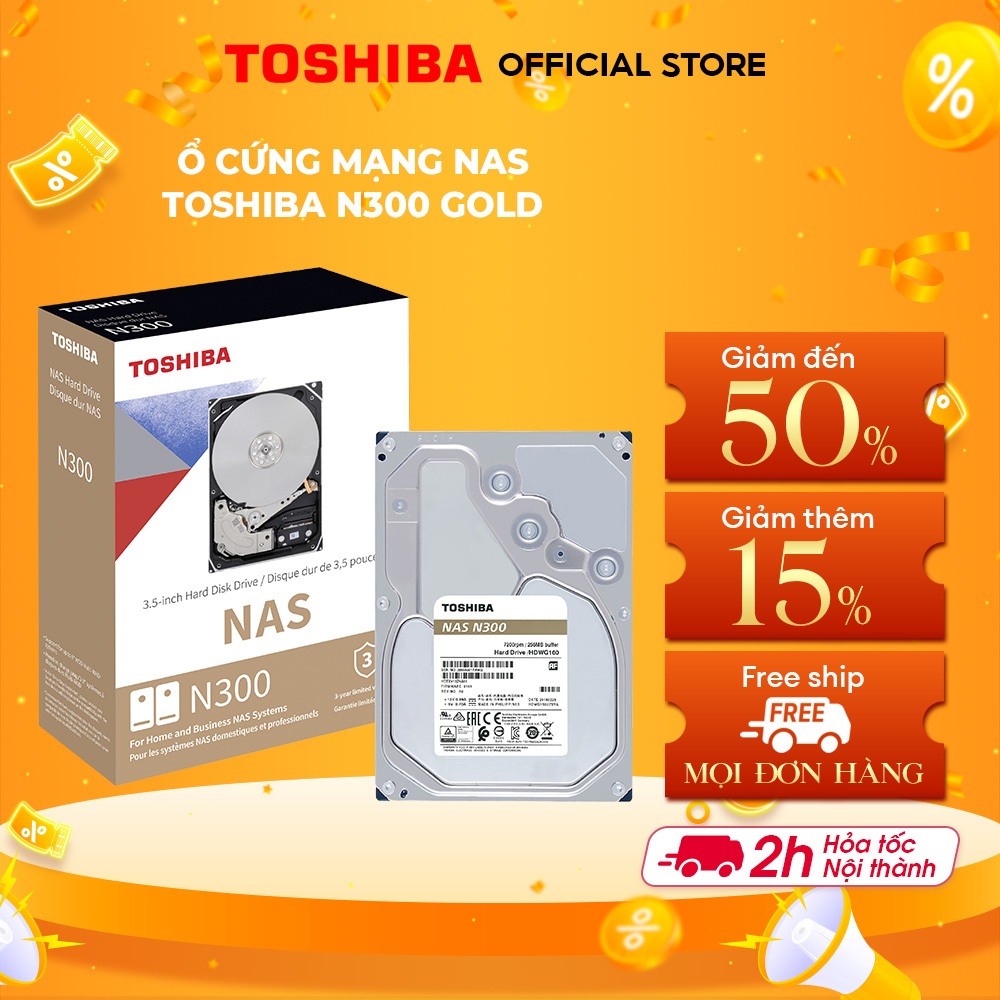 Ổ cứng mạng nas HDD Toshiba N300 Gold 3.5Inch, Dung Lượng 4TB - 20TB, Chính Hãng  - T0shiba Storage