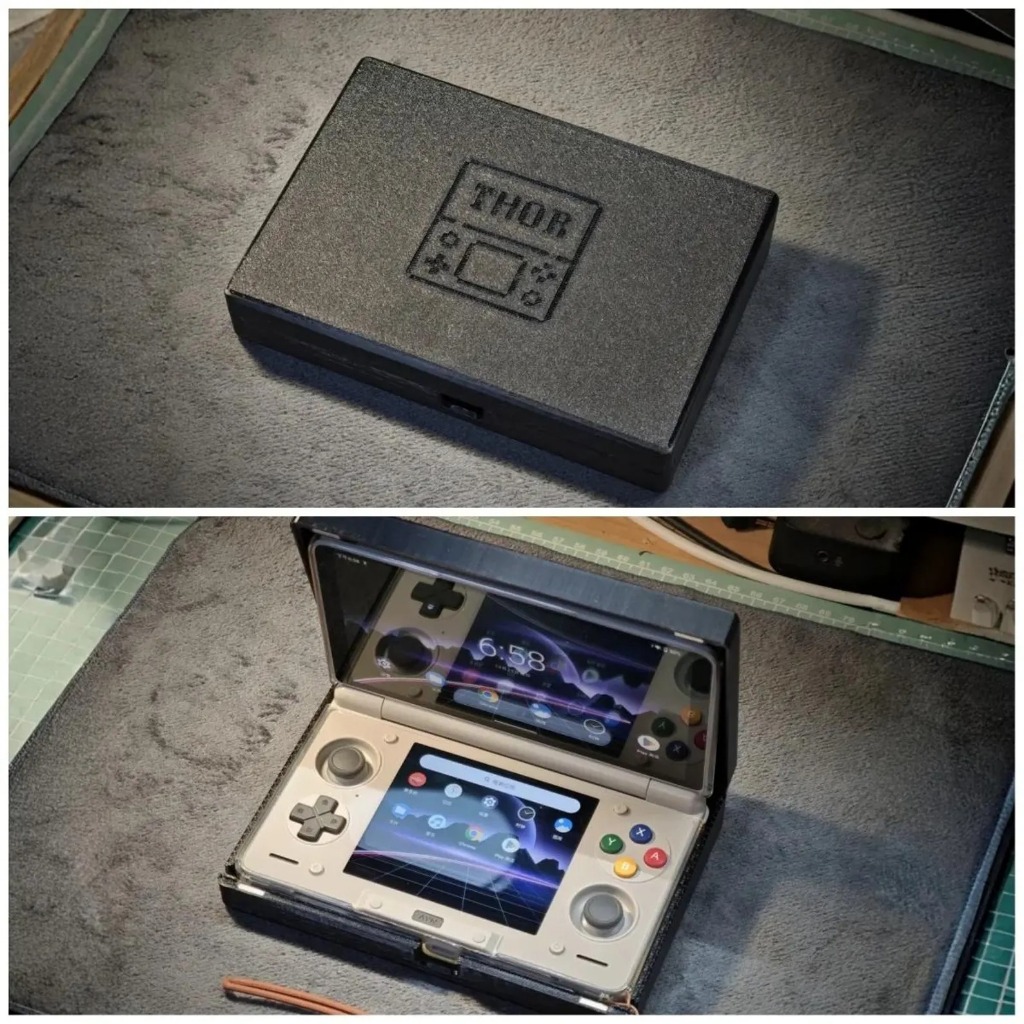 Ayn Thor 3D Printed Magnetic Hard Case, Retro Style Storage Shell Stand