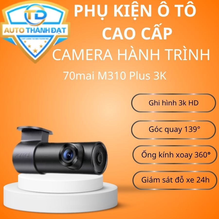 Camera Hành Trình Ô tô 70mai M310 Plus 3K - QUỐC TẾ Độ Nét Cao (hàng Chính Hãng)