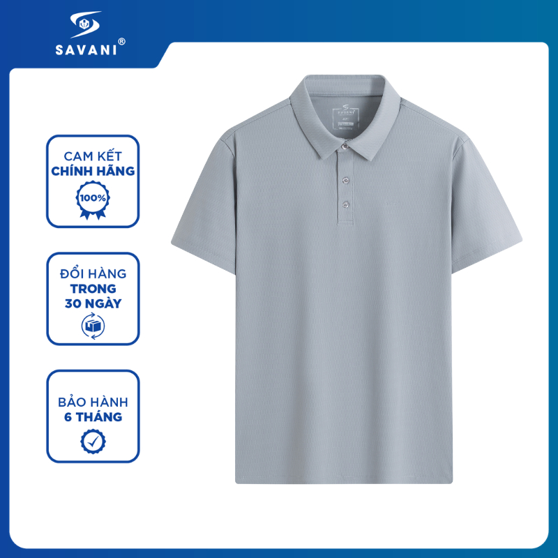 Áo Polo Nam Trơn SAVANI, Chất Liệu Polyester Thoáng Khí, Áo Polo Nam Công Sở Basic MPSA403S6