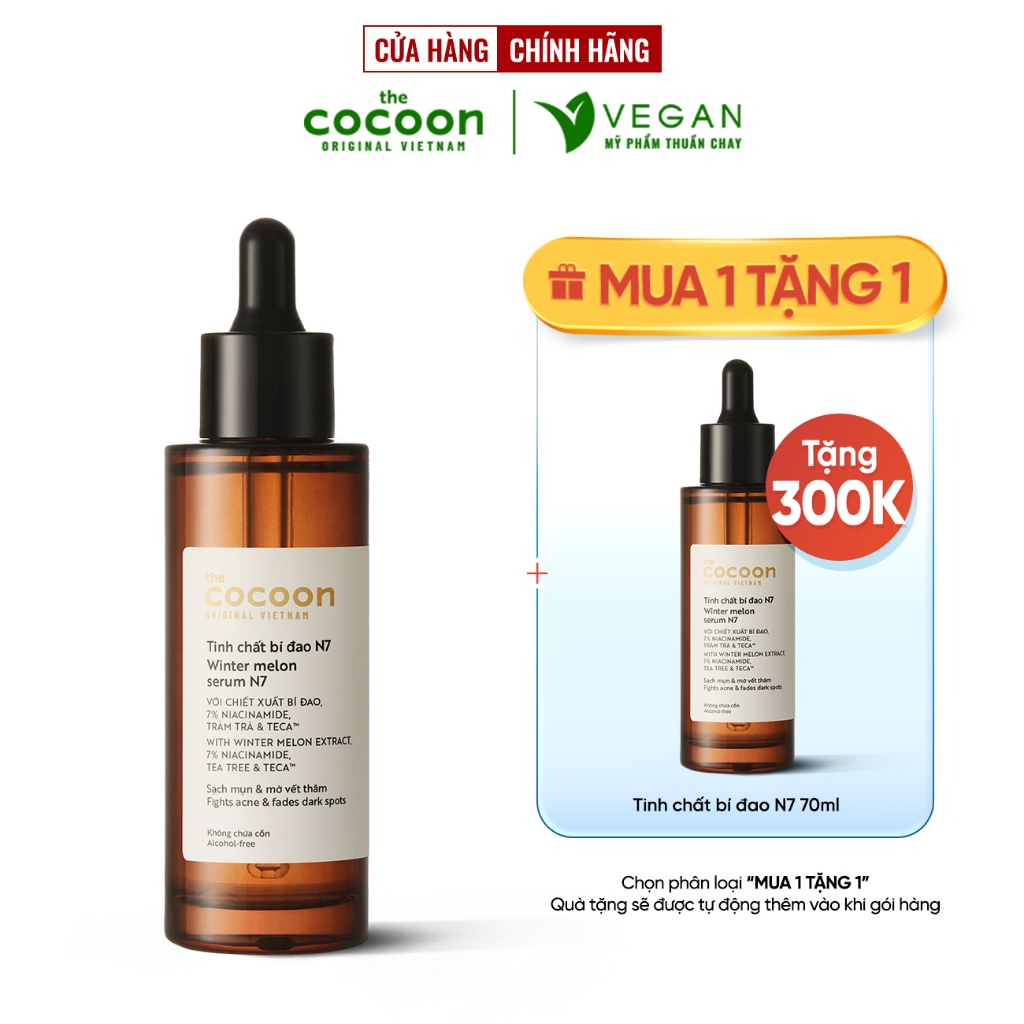 Tinh chất bí đao cocoon 70ml n7 với 7% Niacinamide serum Winter melon