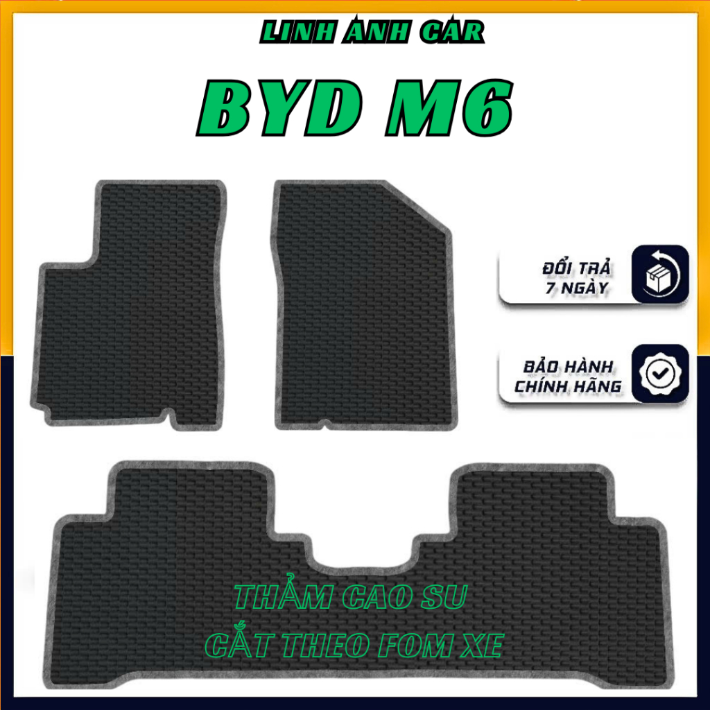 LÓT SÀN CAO SU BYD M6-thảm dày màu đen,cắt theo fom xe Byd M6 2026