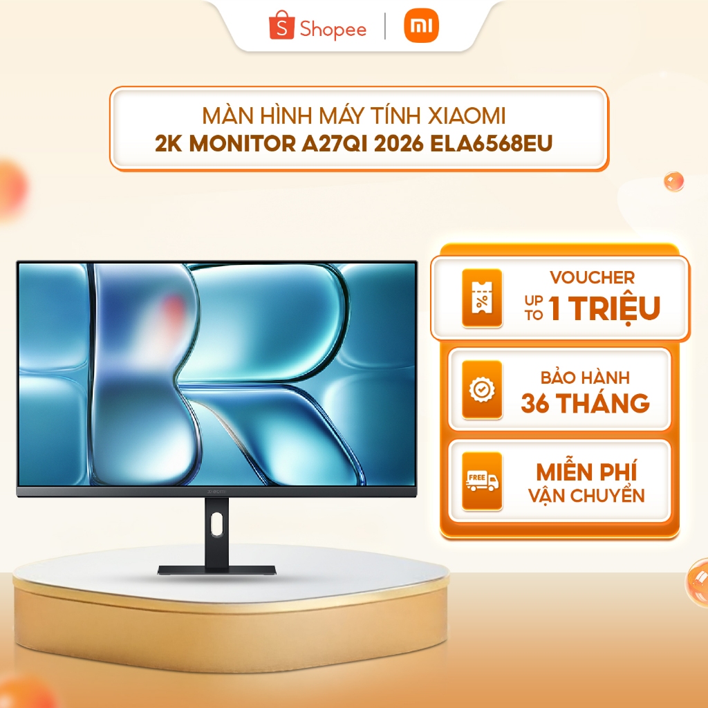 Màn hình máy tính Xiaomi 2K Monitor A27Qi 2026 ELA6568EU - Tần số quét 120Hz - Giảm ánh sáng xanh - 