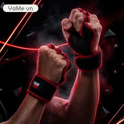 Găng Tay Thể Thao Chống Trượt BG 091 Đen Đỏ 23953 |YaMe|