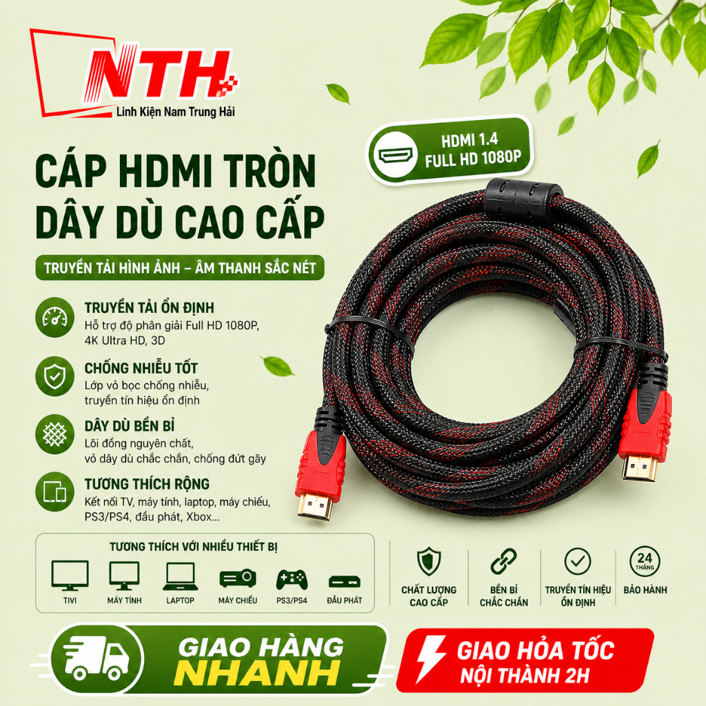 [KL] DÂY HDMI TRÒN 20M