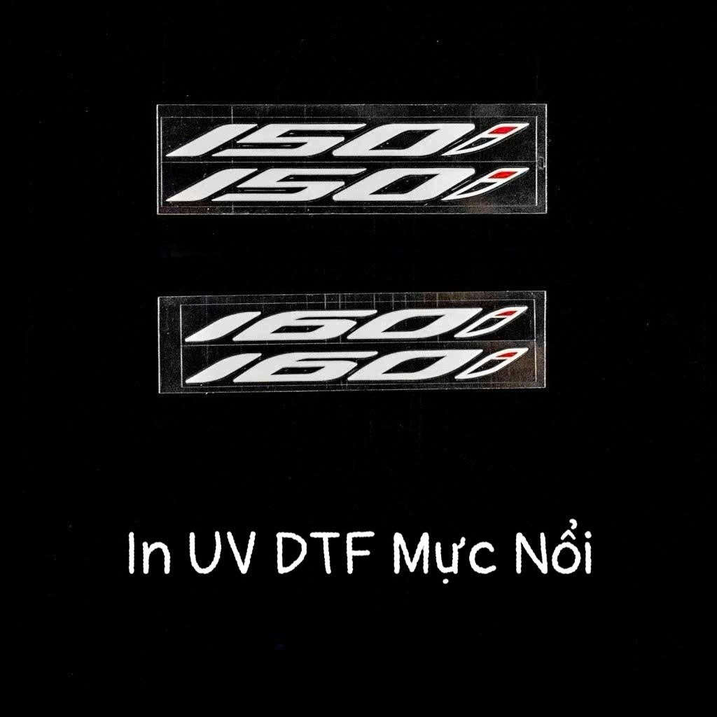 Tem Dán Số 150i - 160i , Tem ABS Dán Mỏ Dè Xe Máy , in UV DTF Mực Nổi , Bền Màu