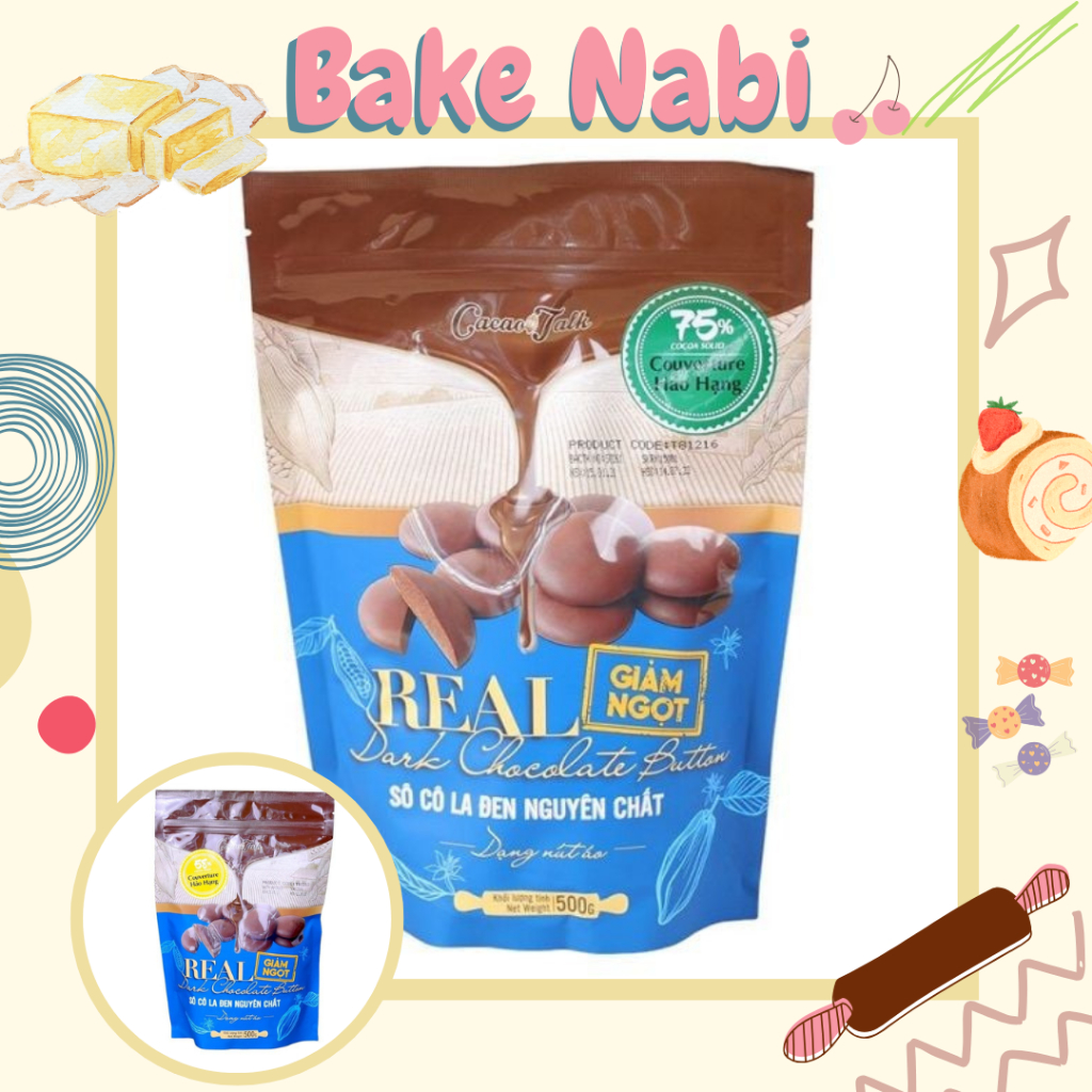 SOCOLA ĐEN NGUYÊN CHẤT 58%,65%,75% GIẢM NGỌT CACAO TALK DẠNG HẠT NÚTx