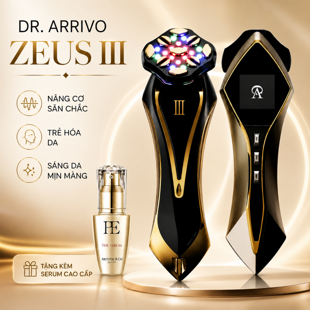 Máy Nâng Cơ Dr Arrivo The Zeus 3 Nhật Bản Công nghệ EMS, RF, MFIP Trẻ Hóa, Săn Chắc Da HT BEAUTY