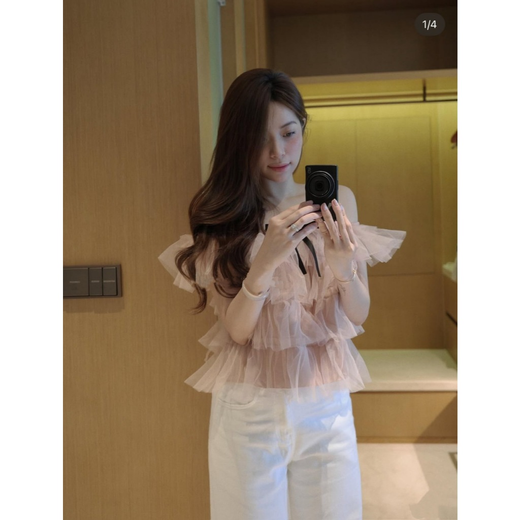 ÁO TRỄ VAI VOAN TƠ BÈO TẦNG ĐÍNH NƠ NGỰC MẶC ĐƯỢC 2 KIỀU ÁO VOAN TƠ BABYDOLL - DÀNH CHO NỮ | BigBuy360 - bigbuy360.vn