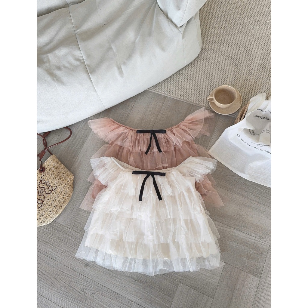 ÁO TRỄ VAI VOAN TƠ BÈO TẦNG ĐÍNH NƠ NGỰC MẶC ĐƯỢC 2 KIỀU ÁO VOAN TƠ BABYDOLL - DÀNH CHO NỮ | BigBuy360 - bigbuy360.vn