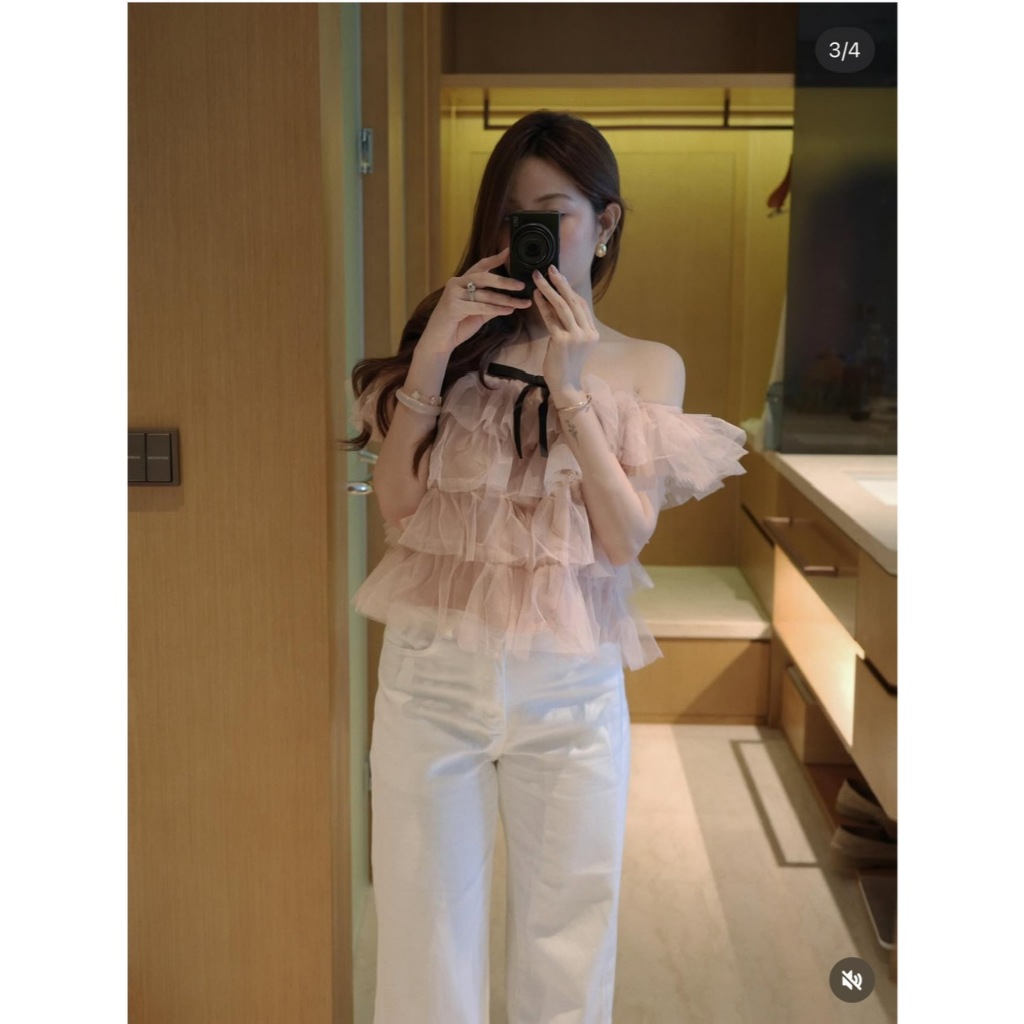 ÁO TRỄ VAI VOAN TƠ BÈO TẦNG ĐÍNH NƠ NGỰC MẶC ĐƯỢC 2 KIỀU ÁO VOAN TƠ BABYDOLL - DÀNH CHO NỮ | BigBuy360 - bigbuy360.vn