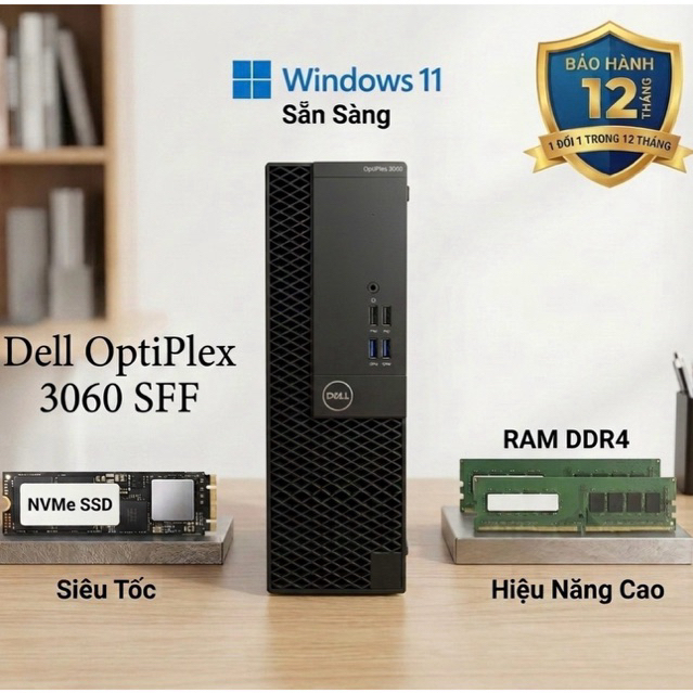 Máy tính pc Dell 3060-3080 SFF (Renew có box xốp như mới đẹp ) i5 8500,9500,i5 10400,i7 8700