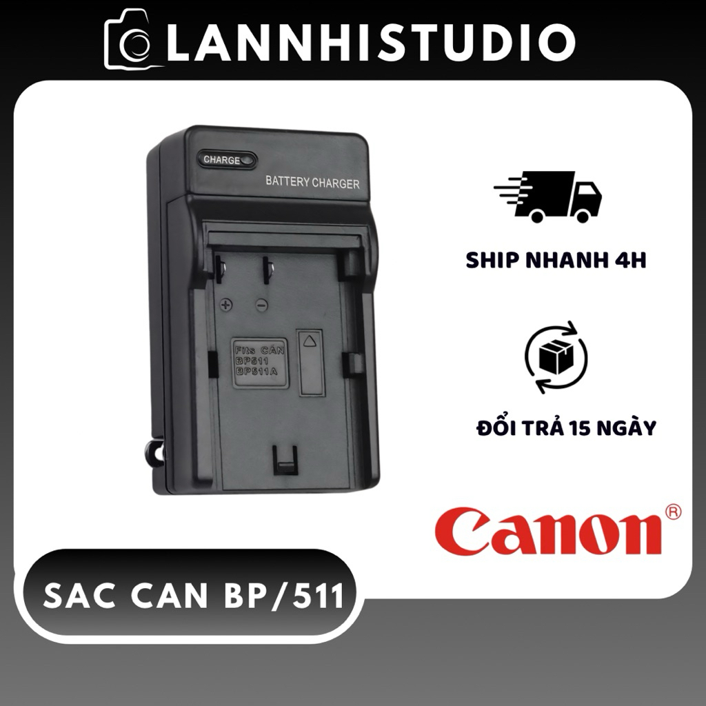 Combo Pin Và Sạc Canon BP-511 BP-511A Cho Máy Ảnh Canon 50D 40D 30D 20D 5D Đời Đầu 5D Classic - Tiện
