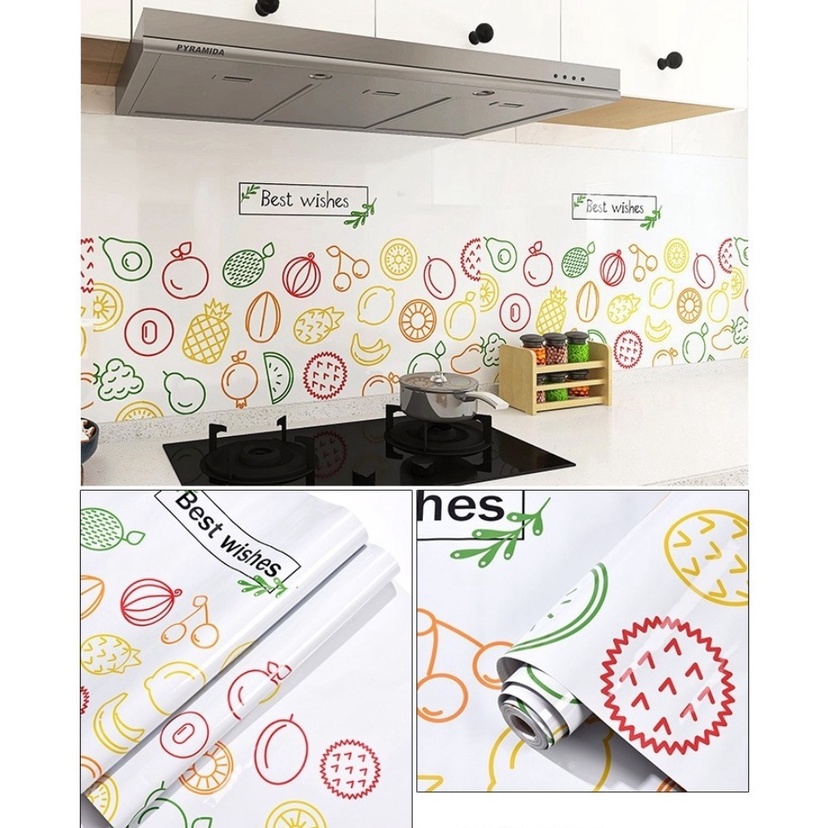 3m Decal dán bếp tráng nhôm cách nhiệt 60cm - BEST WISHES