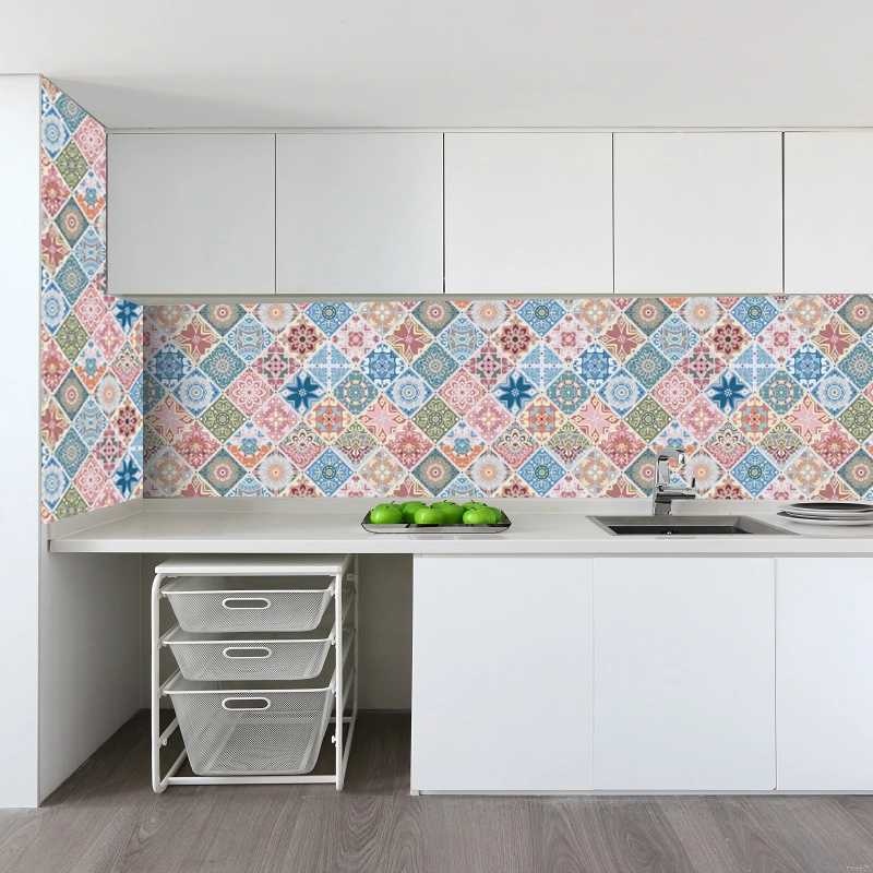 DECAL 1m x 60cm dán bếp tráng nhôm chịu nhiệt cao - gạch hoa cổ điển 08 DB023