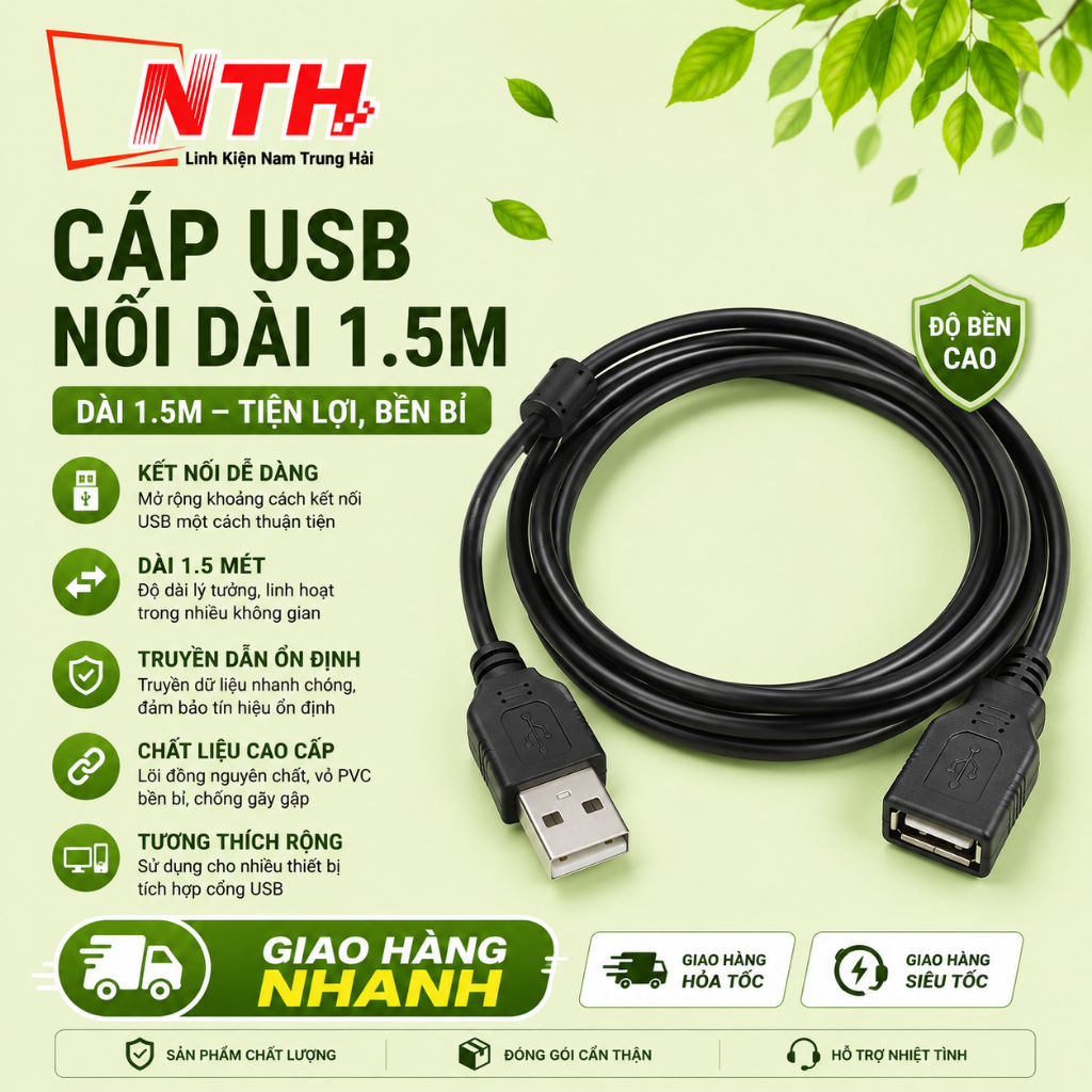 CÁP USB NỐI DÀI 1.5M