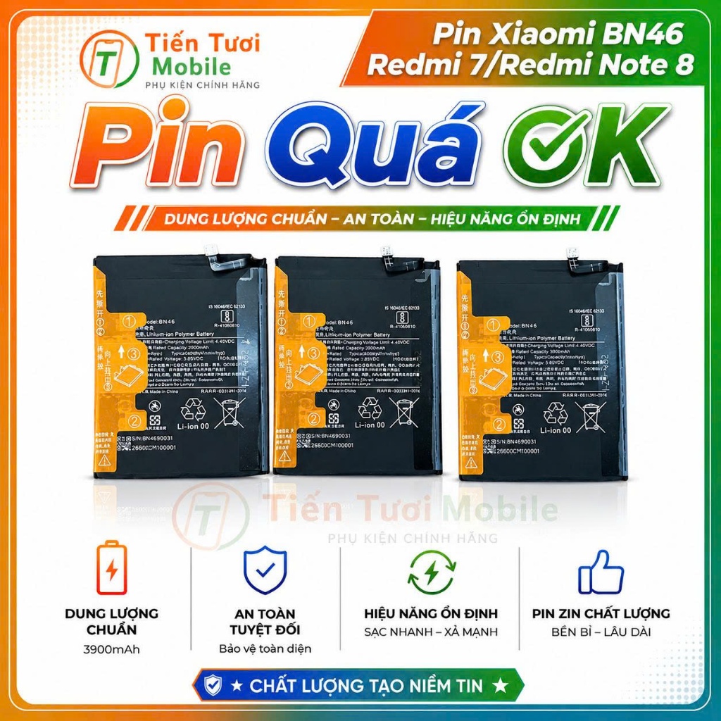 Pin xiaomi BN46/Redmi 7/Redmi note 8,mới