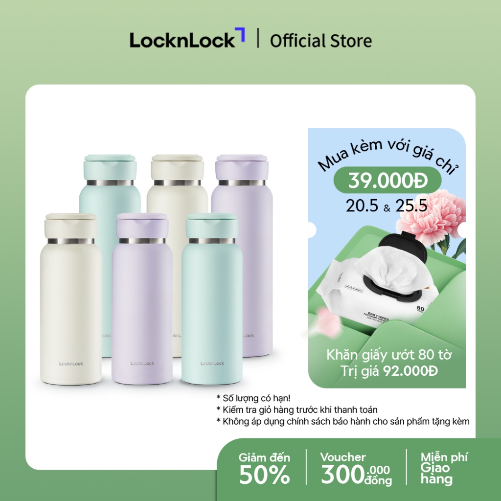 Bình giữ nhiệt Lock&Lock Sling Ring Tumbler 650ml / 800ml - LHC4321-22 và Sling Ring Nature Tumbler 