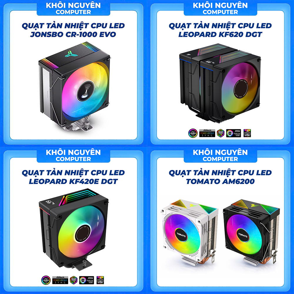 Quạt Tản Nhiệt CPU RGB ARGB 2-4 Ống Đồng CR1000 K400 KF420E KF620 AM6200 Chính Hãng